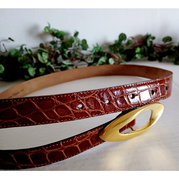 De Vecchi Accessories - De Vecchi by Hamilton Hodge Genuine American Alligator Leather Buckle Belt